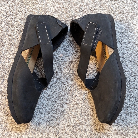 Black Alya Leather Flat Handcrafted Comfortfüße - Picture 5 of 6